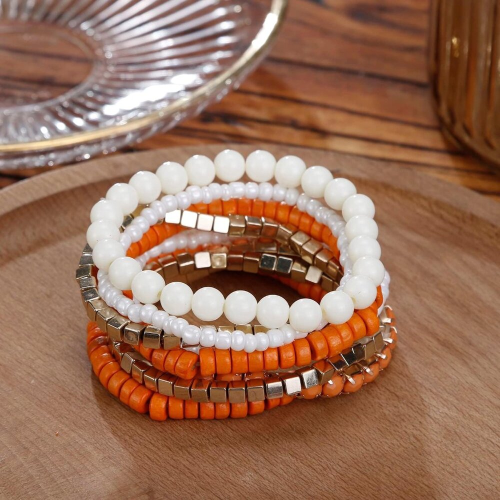 Bold Bohemian Beads Stackable Bracelet Set Adjust… - image 3